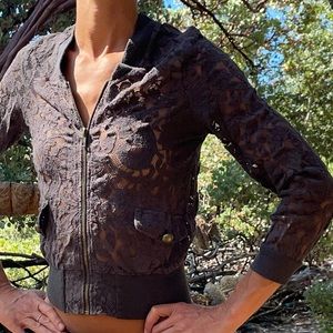 Eyelash Couture lace cropped jacket XS